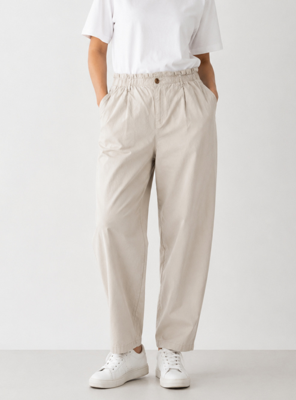 Sonoma Goods For Life Pants XL Beige Cotton Stretch Pull On Relaxed Casual